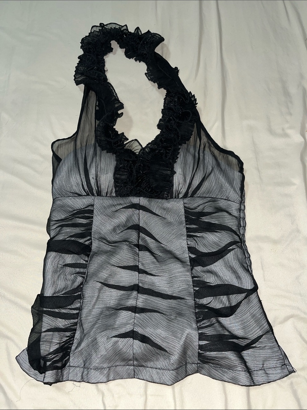 Lucy Paris Ruffle Halter Tank blouse